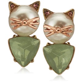 Betsey Johnson "Perla Critters" Cat Stud arete