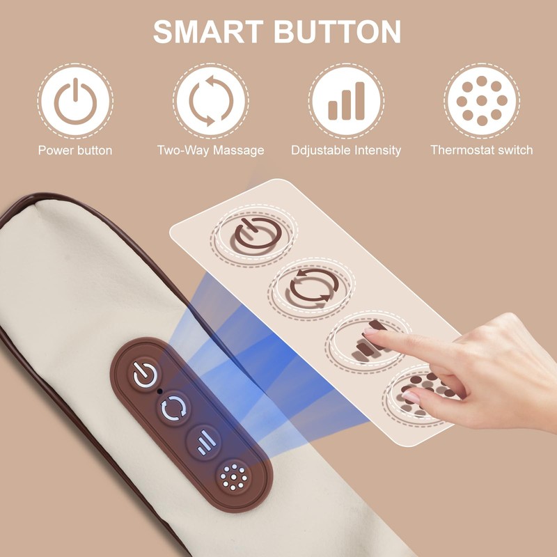 Cordless Neck Massager with Heat, 8D Shiatsu Shoulder Pain Relief
