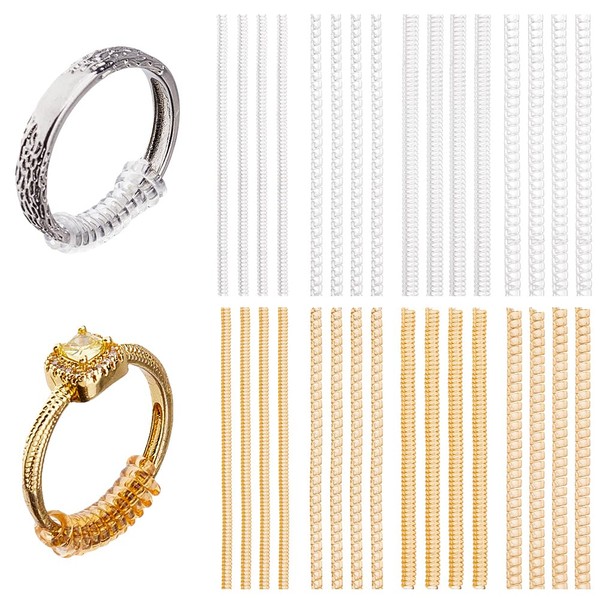 DICOSMETIC 32 Stück 8 Stile Transparenter Kunststoff Ringverkleinerer Unsichtbare Ringverkleinerer