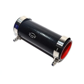 TMKOOL Combo 8" Length 4-Ply Reinforced High Temperature 2.5" ID Straight Coupler Silicone Hose + SS 304 T Bolt Clamp (2.5'' Black)