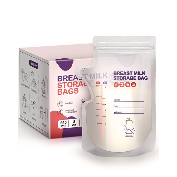 dearlomum BPA-Free Breastmilk Storage Bags - 200 Pcs, 8 Ounce,