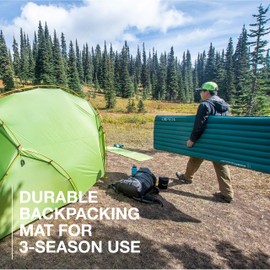 Exped Dura 3R | Abrasion Resistant | Insulated and Comfortable | 25 Degree Sleeping Pad, Cypress, Medium Wide