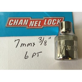 CHANNELLOCK  7 mm  x 3/8" DR  METRIC  SOCKET  6 Point Free USA Shipping