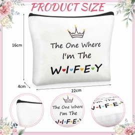 Sintege 2 Pcs Bride Gift Set Wifey Socks Wifey Makeup Bag Bride to Be Bridal Shower Gift Newly Engaged Travel Cosmetic Bag Engagement Bachelorette Party Gifts Future Mrs Valentine's Wedding Present