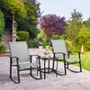 Shintenchi 3 Piece Rocking Bistro Set, Outdoor Furniture with Rocker