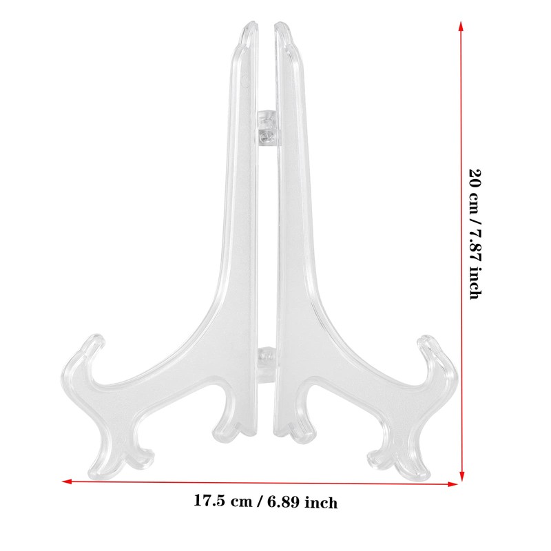 MUKCHAP 14 Pack 8 Inch Clear Plastic Plate Display Stands,