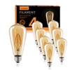 LUXON LED Edison Bulb,Dimmable,4Watt,Equivalent 40W,2700K Warm White,Amber Glass Antique Vintage