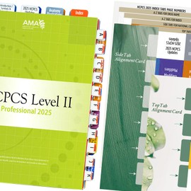 Index Tabs for HCPCS Level II Professional 2025 (AMA Version), Laminated and Color-Coded HCPCS 2025 Book Tabs, with Alignment Guide and Bookmark (Book NOT Included)