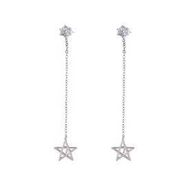 Stocking Stuffers Holiday Outfits for Women 2024 Star Earrings Silver Dangle Earrings for Women Rhinestone Moon Star Earrings Sparkly Tassel Earrings Party Jewelry Accessories