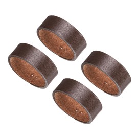 sourcing map 4 Pcs Leather Belt Loop Keeper, 4.3 Inch Belt Straps Ring Replacement Strap Holder Wide Belt Retainer for Securing Additional Length Straps in Place, Brown