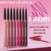 8 Colour Matte Lip Liner Set, 8 Pcs Set, Waterproof