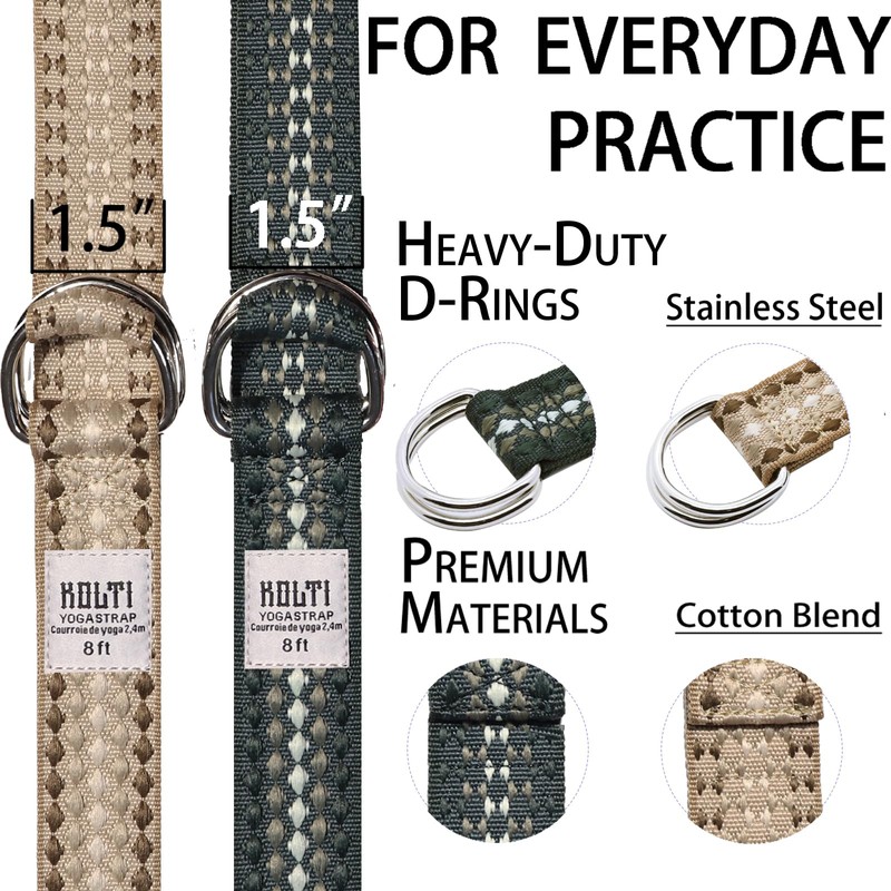 Yoga Strap/Stretch Bands Adjustable D-Ring