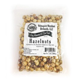 1 LB | Holmquist Hazelnuts Dry Roasted Hazelnuts | Sea Salt | Skins Mostly Removed | HEART HEALTHY | NON-GMO, GLUTEN FREE, KOSHER, RESEALABLE, KETO-FRIENDLY