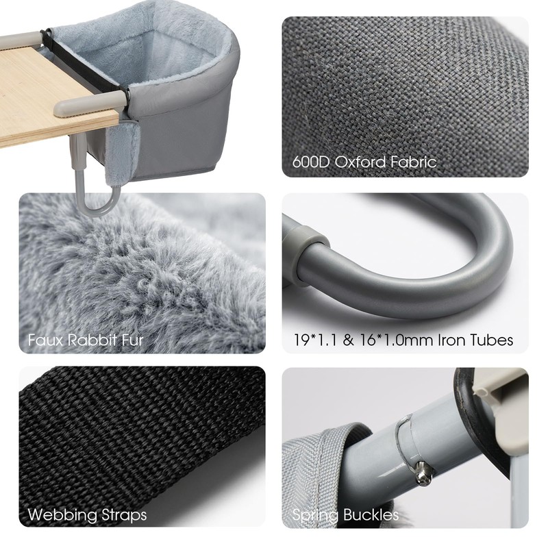 Veehoo Cat Desk Bed Dog High Chair for Table, Desk