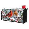 Winter Cardinal Birds Mailbox Cover - Magnetic Standard Size 18"