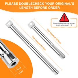 GFTIME Universal Replacement Parts for Charbroil, Barbecook Vanilla, Barbecook 300 Gas Grill, Tenneker TG4, 31-45 cm Burner, 37 cm Burner Cover and Crossovers, Flame Distributor Pipe Burner