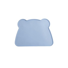 Non-slip feeding mat for cats and dogs, raised edge feeding mat, waterproof, suitable for feeding bowls water bowl mat, pet feeding mat, 36 x 26 cm (blue)