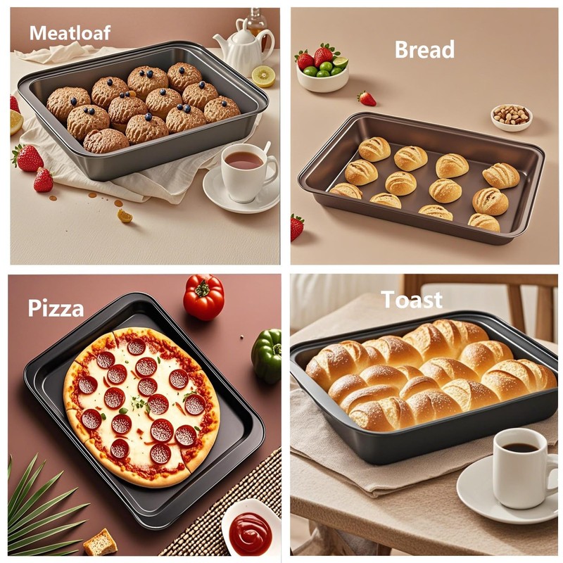 QILEMI Deep Baking Tray for Oven, 1 Piece, Rectangular Baking