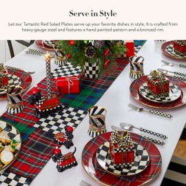 MACKENZIE-CHILDS Enamel Salad and Dessert Plate, Small Plate for Appetizers or Desserts, 8 Inches, Tartastic