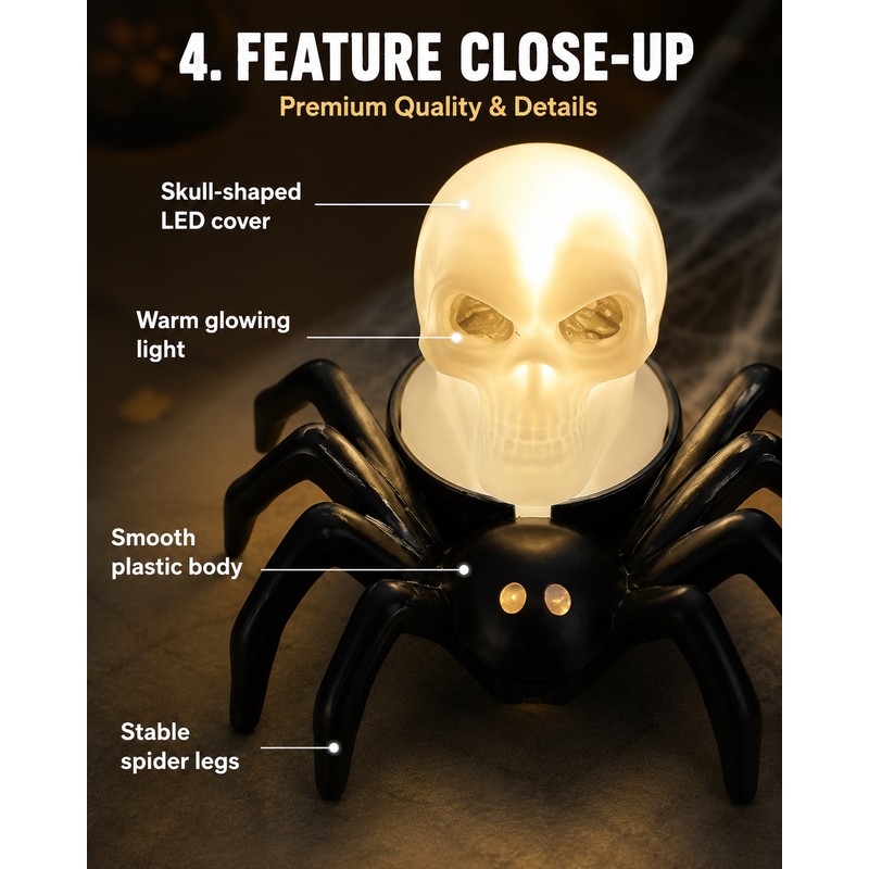 Halloween Spider Eyeball LED Tealight for Spooky Decor – Flameless