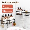 YASONIC Shower Caddy Adhesive, Rustproof Shower Organizer, Wall Shower Rack
