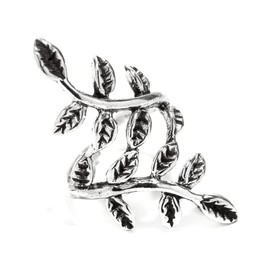 WINDALF Fairytale Elf Ear Cuff 23 mm Flower Earrings Boho 925 Sterling Silver, Fabric jewellery bag