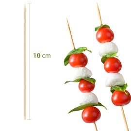 EXNIMA, Wooden Skewers, 100, 200, 500 and 1200 Pieces, Bamboo BBQ Skewers, Barbecue Skewers, Wooden Skewers for BBQ, Buffet, Fruit, Campfire and Crafts, Sizes 10,15,20 or 25 cm