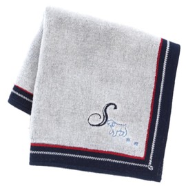 Kitamura 000131 Initial Towel Handkerchief, Unisex, Women's, Hand Towel, Approx. 9.8 inches (25 cm)
