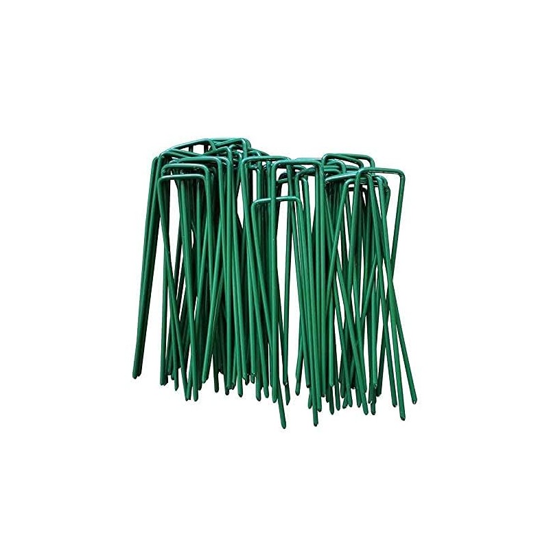 Artificial Grass Pins, U-shaped Pins, Green (5.9 inches (150 mm),