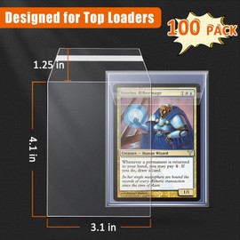 Top Loader Sleeves 100 Pack, Penny Sleeves for Top Loaders Trading Card Ultra Protection for Pro Collector (100Pack)