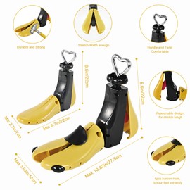 Shoe Stretcher Women Men Professional Boot Stretcher Adjustable Width Length for Wide Feet S Wm's 6-10;Men's 5-9,Yellow Pack of 1, Not 1 Pair