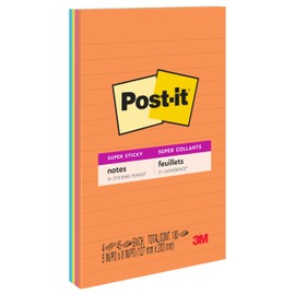 Post-it papeles adhesivos, 5 x 8 pulgadas, Rio de Janeiro Collection                                                                                  