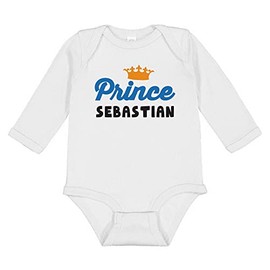 TATY Kids Prince Sebastian Long Sleeve Baby Infant One Piece Bodysuit Newborn White