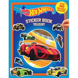 Phidal Hot Wheels Sticker Book Treasury - Activity Books for kids, 350 reusable stickers, 96 pages of fun
