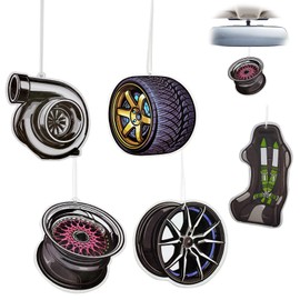 5Pcs Car Air Freshener Incense Chips Scented Ornament Car Auto Parts Turbo Brake Hub Fragrance Hanging Slice, Car Diffuser Ornament Essential Pendant Gift for Car Interior Accessories Home Decor
