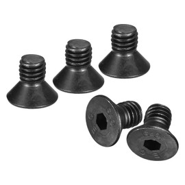 sourcing map 3/8-16x5/8" Flat Head Socket Cap Screws, 10.9 Grade Carbon Steel Hex Socket Countersunk Flat Head Screw Bolts Fasteners, Fully Threaded, Black Oxide, 20PCS