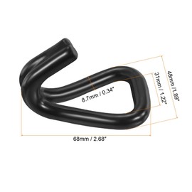 sourcing map Ratchet Double J Strap Hook Load 5511 Lbs Black for 1.2" Tie Down Strap Webbing Car Truck Trailer Pack of 2