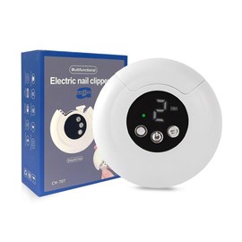 New Upgrade Electric Nail Clipper, 3 in 1 Automatic Nail Clipper with Light and 3 Speeds, Scrap Storage Design,Rechargeable Family Adults Nail Care Tool Manicure Polisher Cutter - Color: white