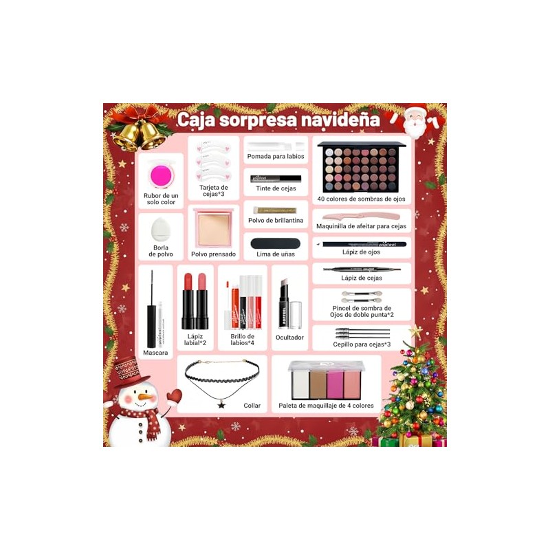 24PC Kit Maquillaje para Mujer, Kit Cosmético Completo Todo en