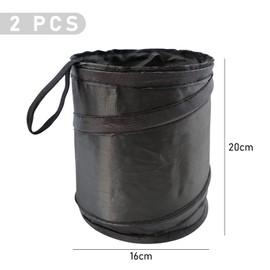 Pack of 2 Mini Car Trash Bin, Foldable Car Trash Bin, Portable Car Garbage Sack, Leak-proof Trash Bin, Foldable Bin for Storage and Collection of Car Rubbish (Black)
