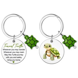 YINSSA Cute Turtle Keychain Travel Turtle Gifts For Women Men Turtle Lovers Travel Funny Keychain Gifts For Animal Lovers Friends Kids Woman Man Adults Birthday Graduation Christmas Gift Iseas