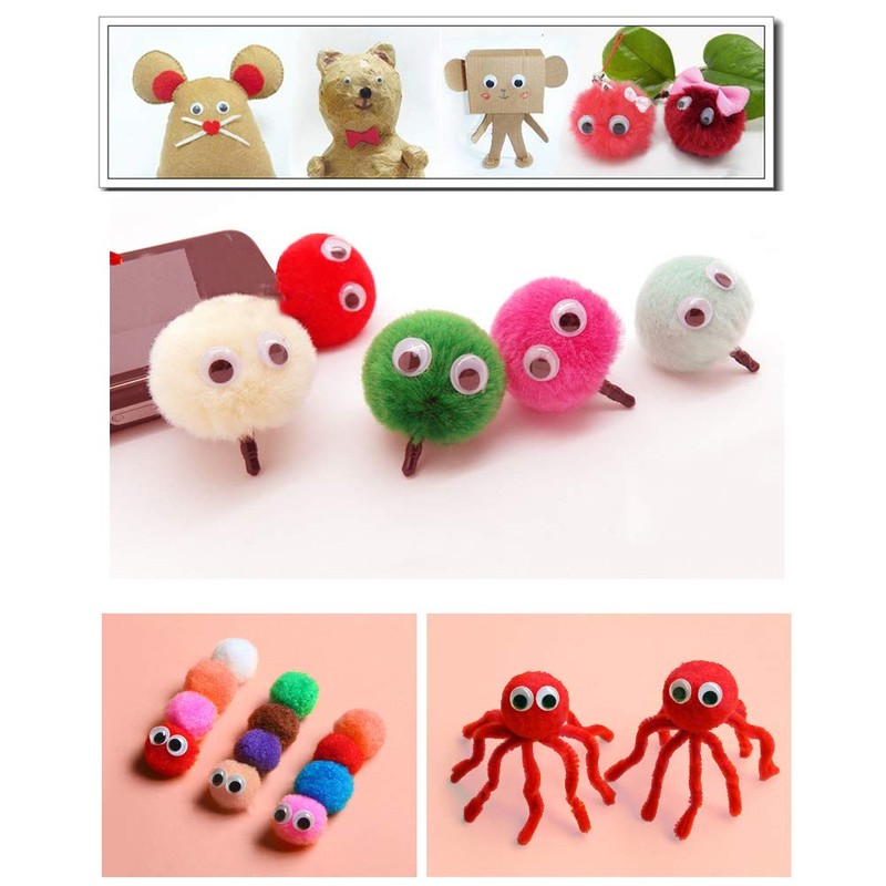 100 Pcs Sew On Googly Wiggle Eyes Button for DIY