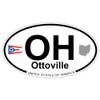 US Decal, Inc. Ottoville, Ohio Oval Sticker with State Flag