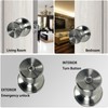 DSJJBLL Door Knob with Lock and Key, Stainless Keyless Round
