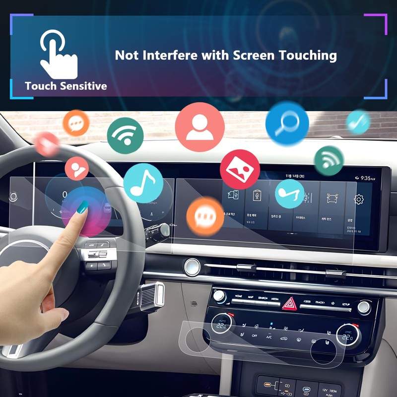 SXCY for 2025 Hyundai Tucson Screen Protector [6PCS Apart, Dash+GPS+AC]