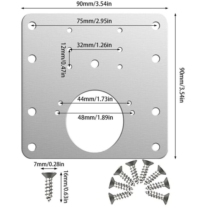10Pcs Stainless Steel Hinge Repair/Reinforcement Plates Set - Durable Cabinet
