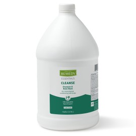 Remedy Medline Essentials Shampoo & Body Wash (128 oz), 4 Count, Fresh Scent, Full Body Gel Cleanser with Aloe, Refill Size, Sulfate Free, For Men & Women, Incontinence Care, Bedside Cleansing