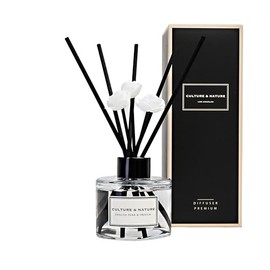 CULTURE & NATURE Reed Diffuser Set 4oz (120ml) English Pear & Freesia Scented Diffuser with Sticks Home Fragrance Reed Diffuser for Bathroom Shelf Decor