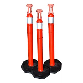 ARCA SAFETY 3 Piezas Poste Delimitador Vial Naranja 1.20 Mts