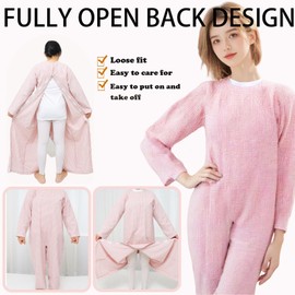 AUSTYLCO Hospital Gowns for Women and Men Tear Away Snap Open Back Clothing Post Surgery Dresses Soft Adaptive Clothing Nightgown